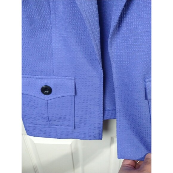 K Petite Collection Woman 16P Purple Open Pocket Blazer 3/4 Slit Cuff Sleeve... - Picture 5 of 8